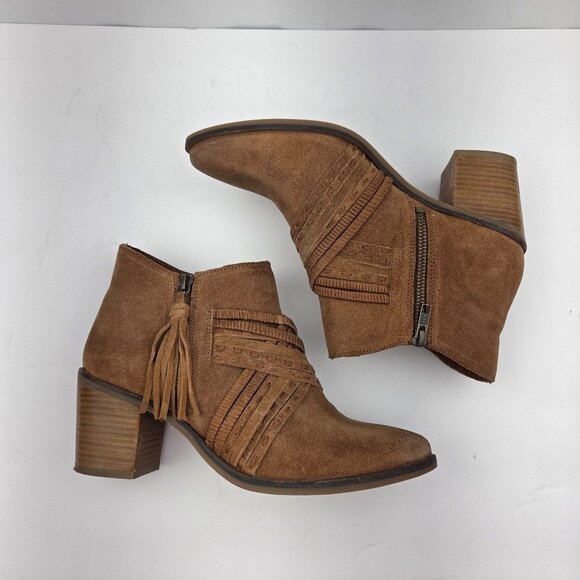 Naughty Monkey Noah Suede Ankle Boots Carmel Brown Size 8.5 - Picture 2 of 14